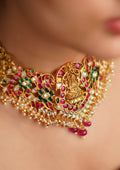 Ratna Vrinda Kundan Gold Finish Necklace