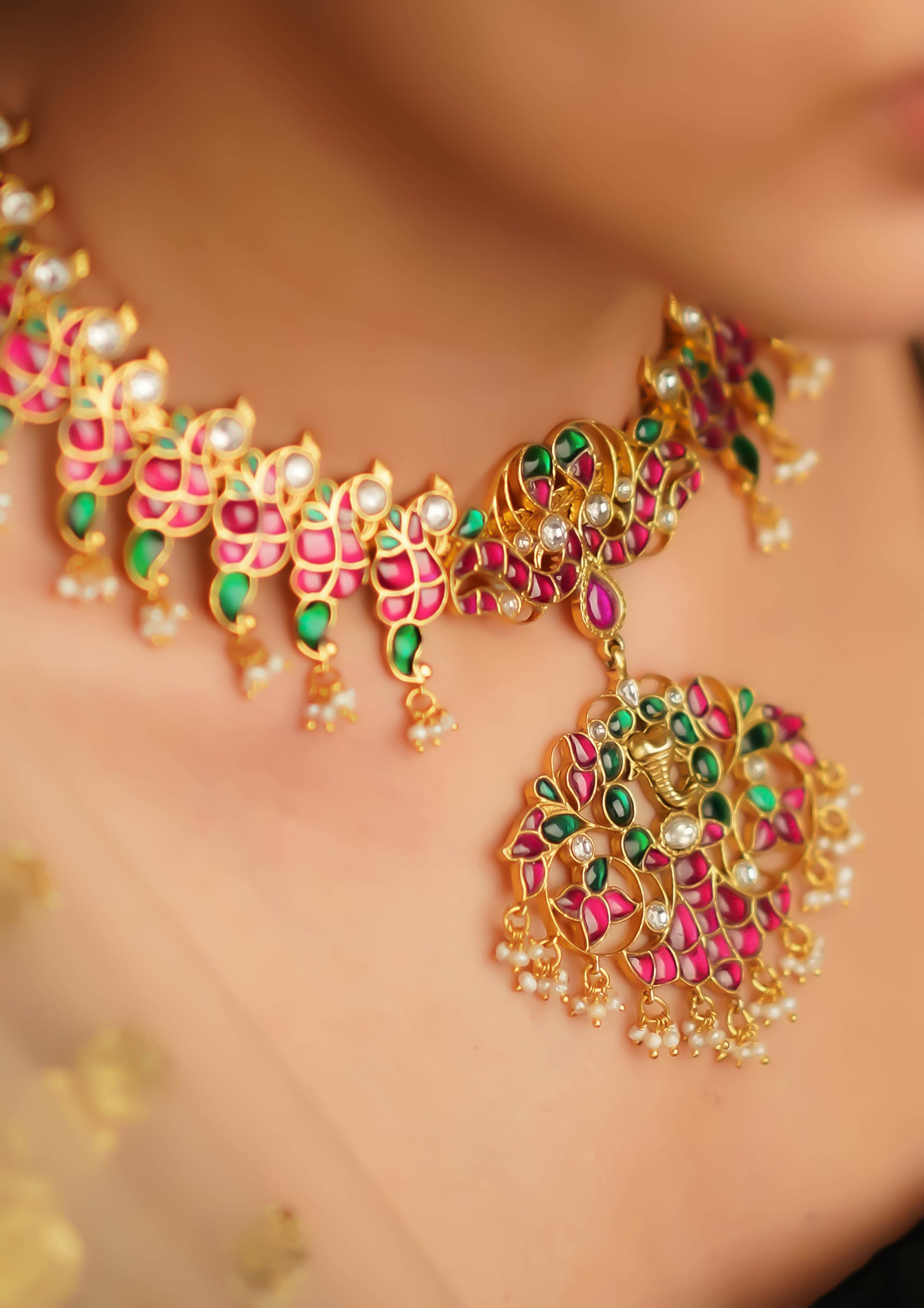 Shubha Mangala Kundan Gold Finish Necklace