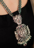 Hiranya Soundarya Nakashi Oxidized Silver Finish Necklace