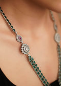 Hiranya Soundarya Nakashi Oxidized Silver Finish Necklace