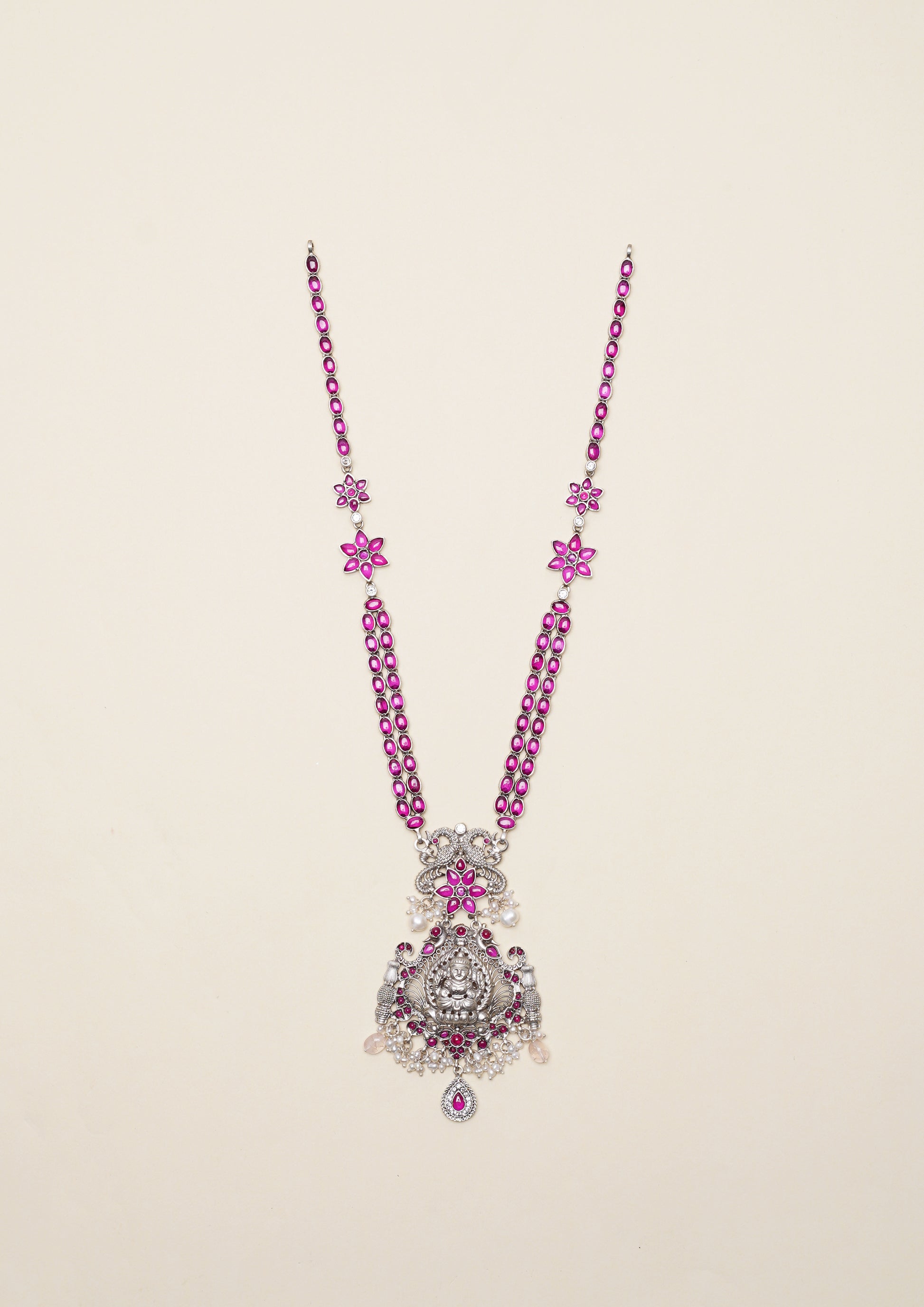Shubha Nava Nakashi Oxidized Silver Finish Necklace