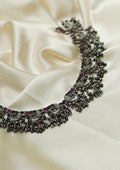 Hiranya Mangala Nakashi Oxidized Silver Finish Necklace