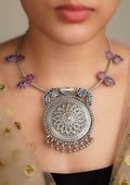 Shubha Rekha Limited Edition Oxidized Silver Finish Necklace