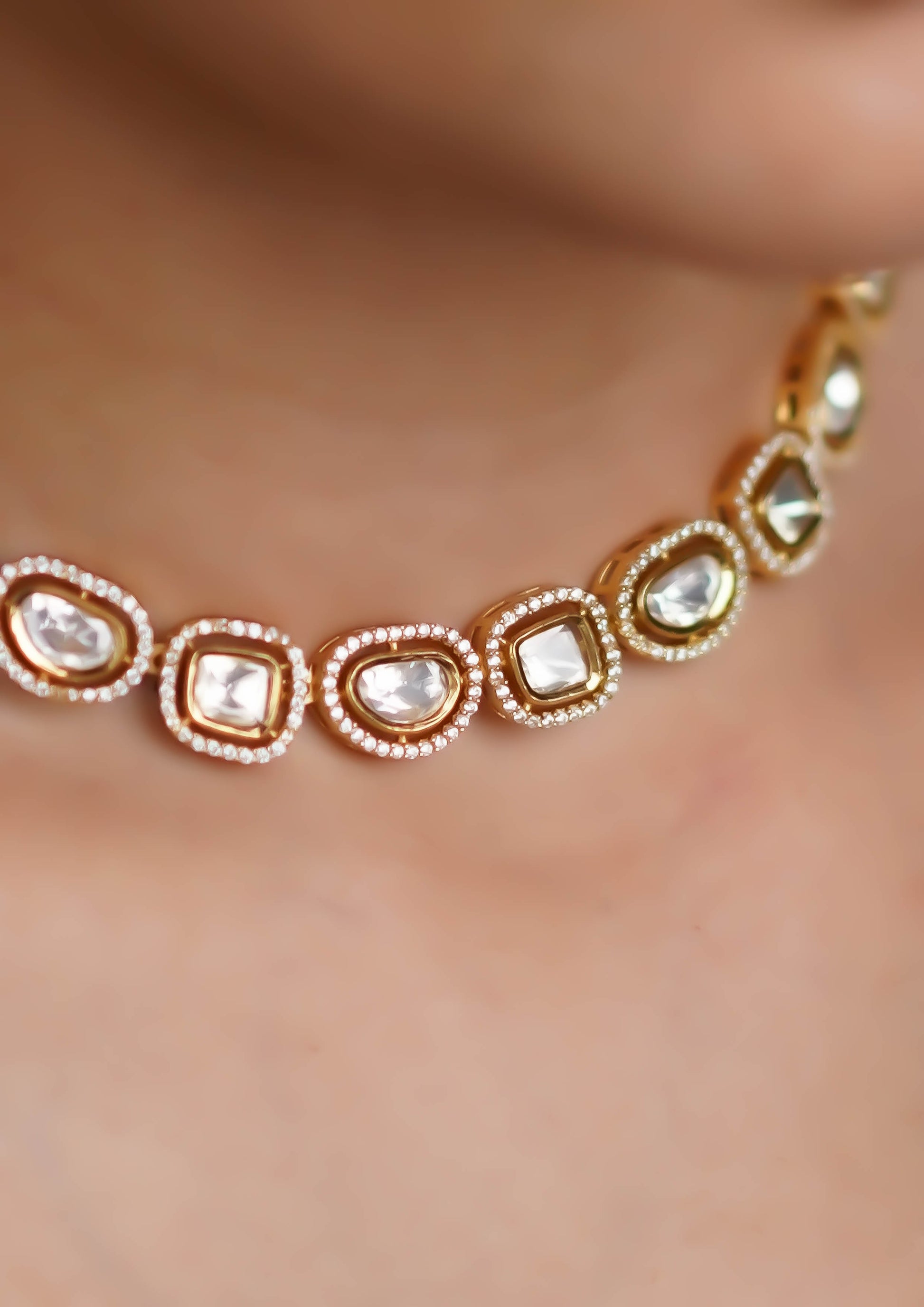 Surya Shringara Polki Gold Finish Necklace