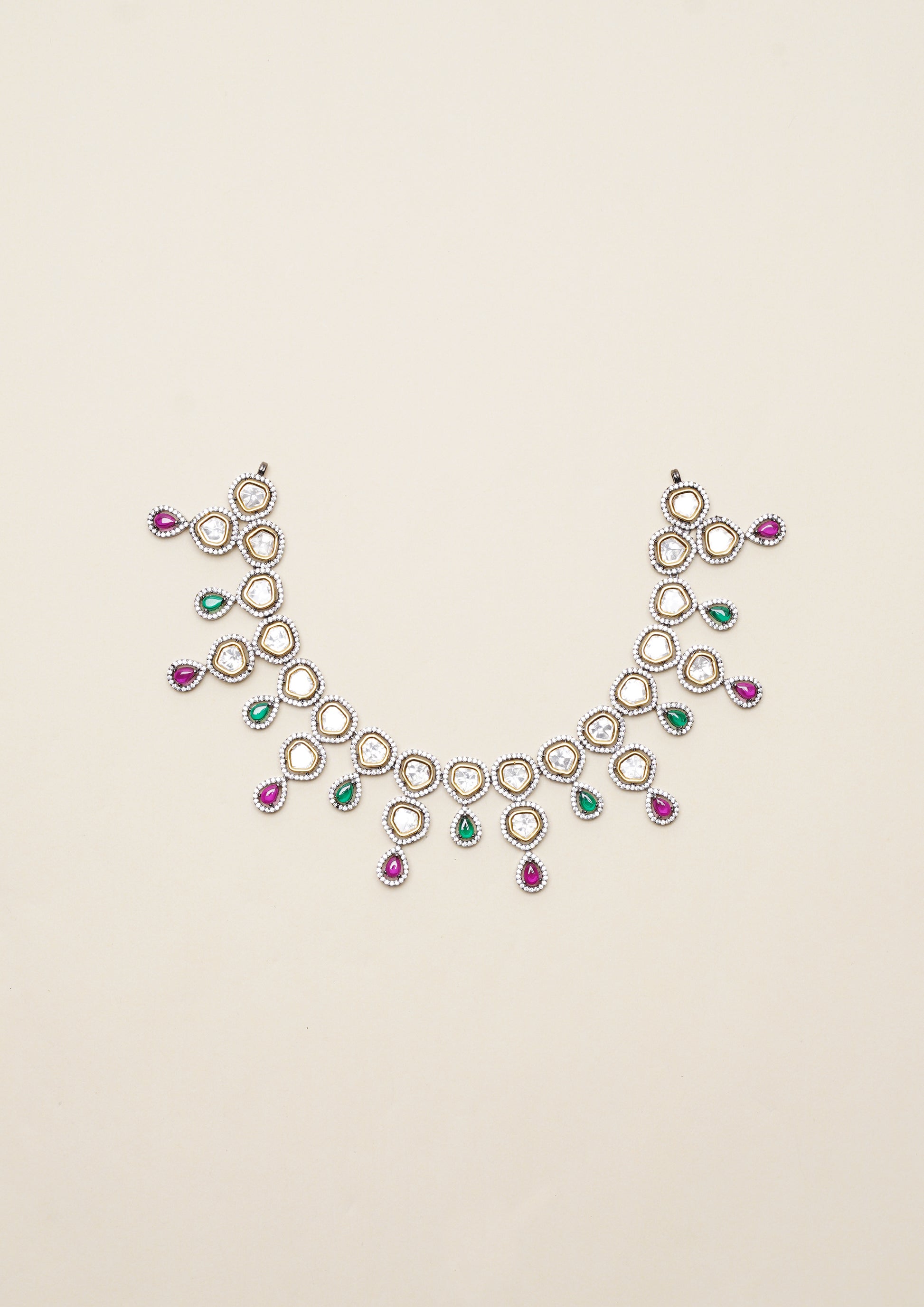 Hiranya Varna Polki Dual Tone Finish Necklace