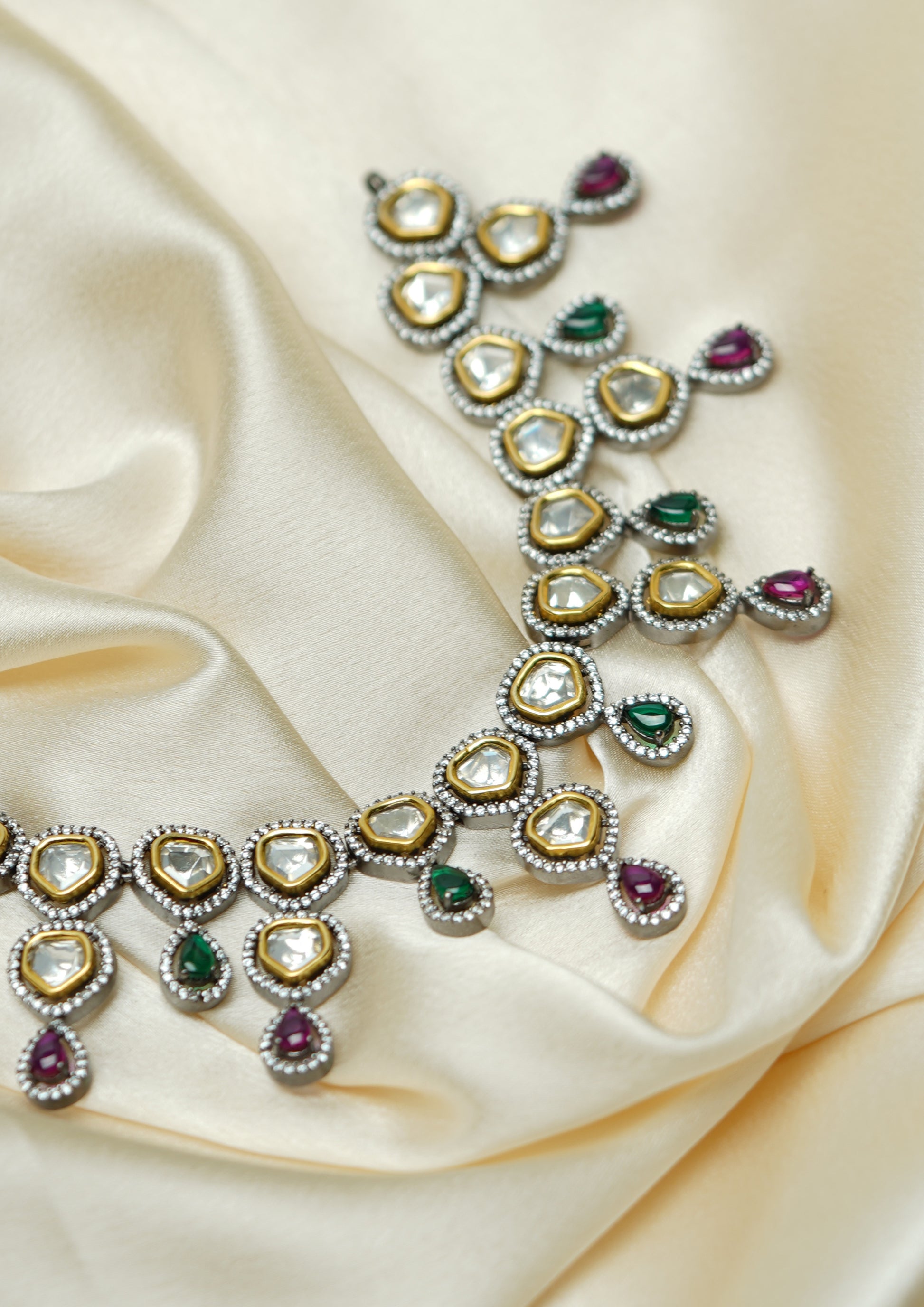 Hiranya Varna Polki Dual Tone Finish Necklace