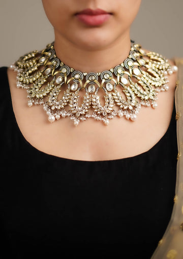 Vasanta Shringara Polki Dual Tone Finish Necklace
