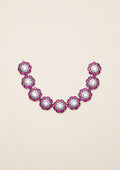 Suvarna Pushpika Polki Oxidized Silver Finish Necklace