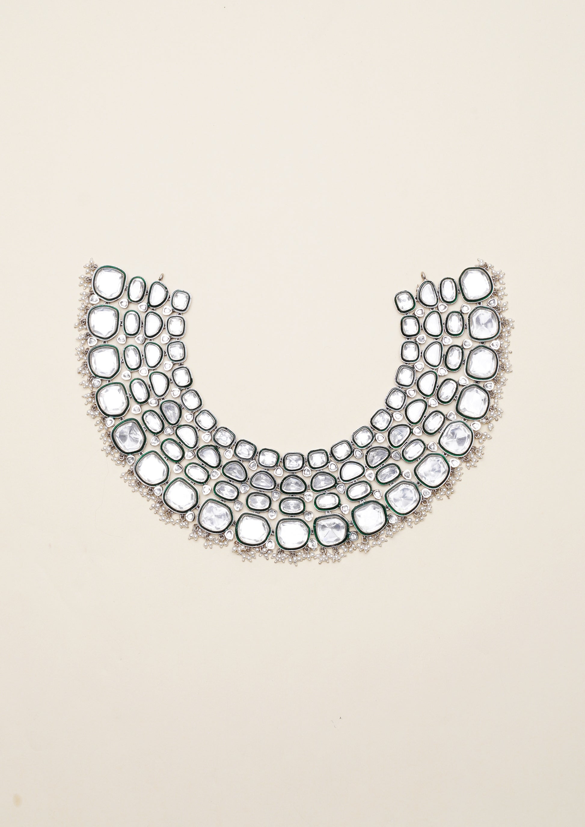 Ratna Kanti Polki Oxidized Silver Finish Necklace