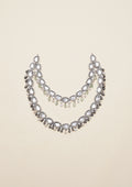 Pushpa Sundara Polki Oxidized Silver Finish Necklace