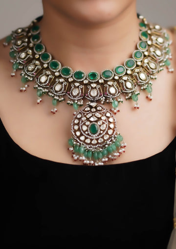 Ananda Kiritam Victorian Golden Hue Finish Necklace
