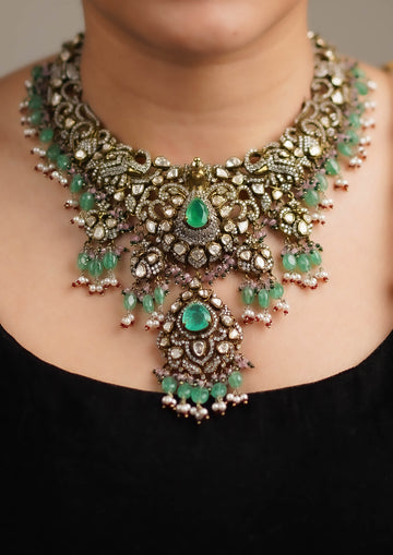 Kirti Manjari Victorian Golden Hue Finish Necklace