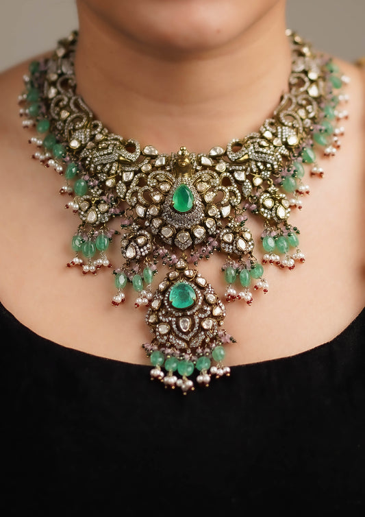 Kirti Manjari Victorian Golden Hue Finish Necklace