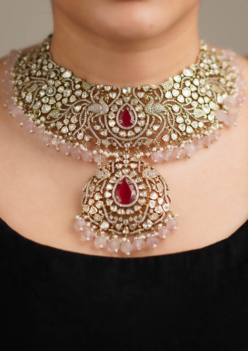 Bhavana Ratna Victorian Golden Hue Finish Necklace