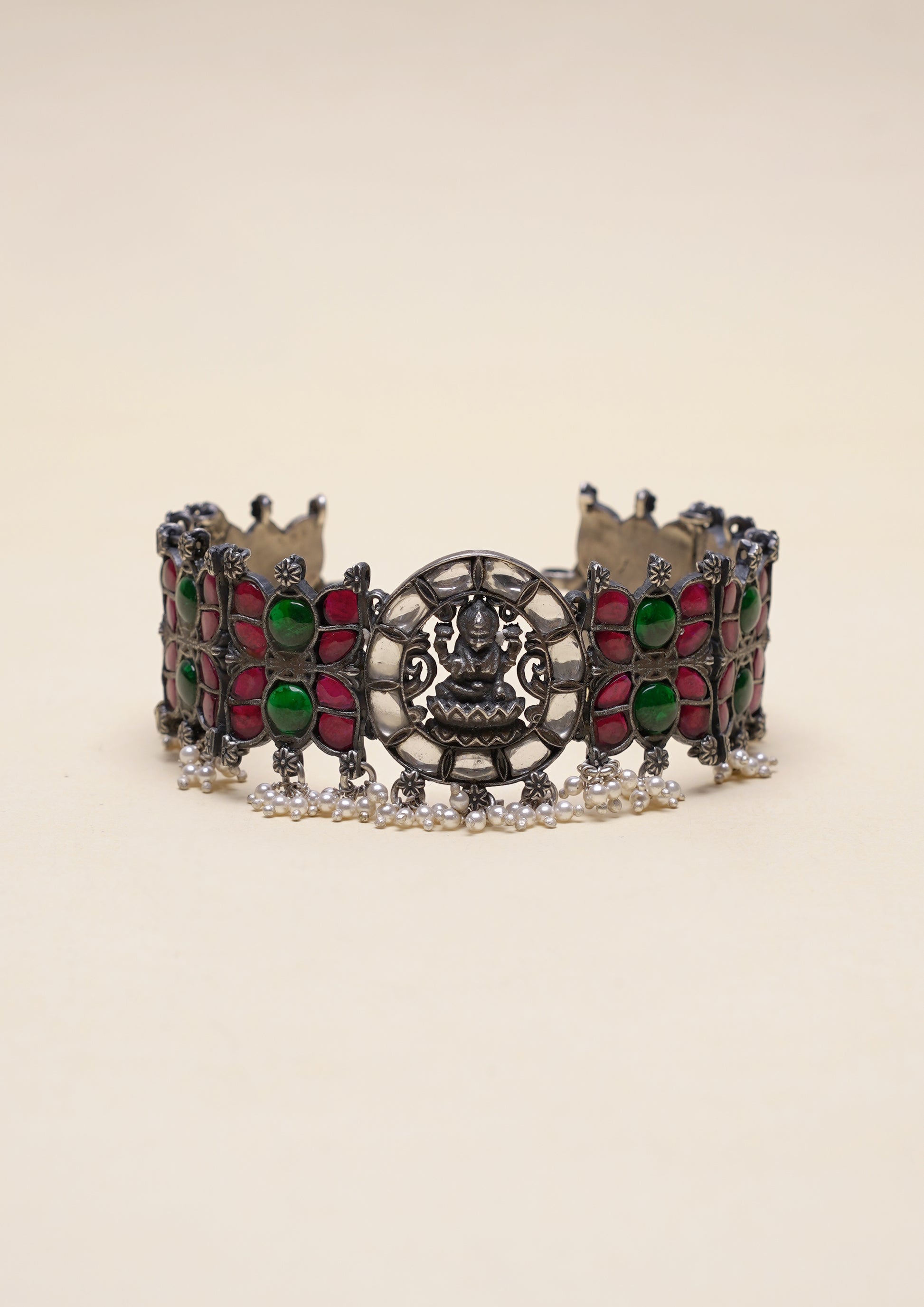 Ratna Vilasa Kundan Oxidized Silver Finish Choker
