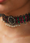Ratna Vilasa Kundan Oxidized Silver Finish Choker