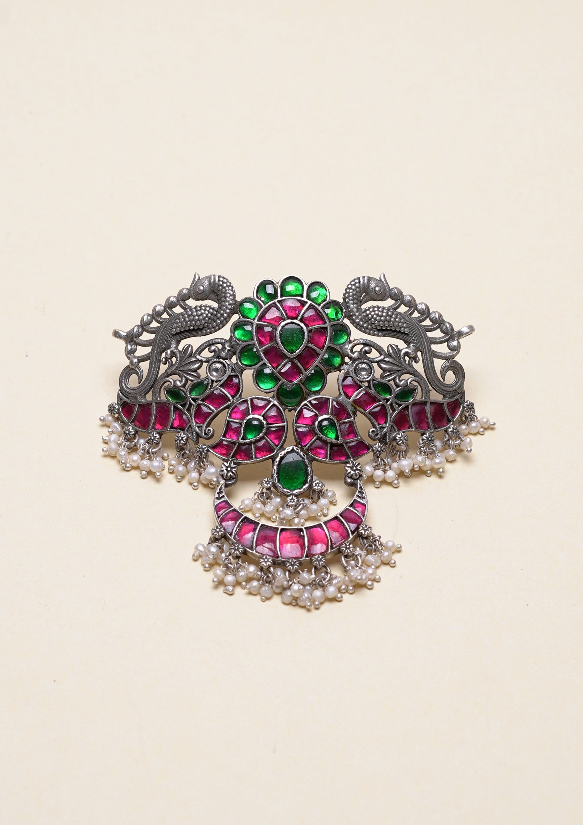 Chandrika Kesa Kundan Oxidized Silver Finish Choker