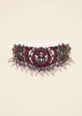 Pushpa Kesa Kundan Oxidized Silver Finish Choker