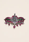 Nitya Tilaka Kundan Oxidized Silver Finish Choker