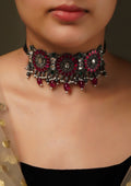 Chandra Sringara Kundan Oxidized Silver Finish Choker