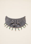Kantha Shobha Nakashi Oxidized Silver Finish Choker