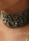 Chitra Taranga Nakashi Oxidized Silver Finish Choker