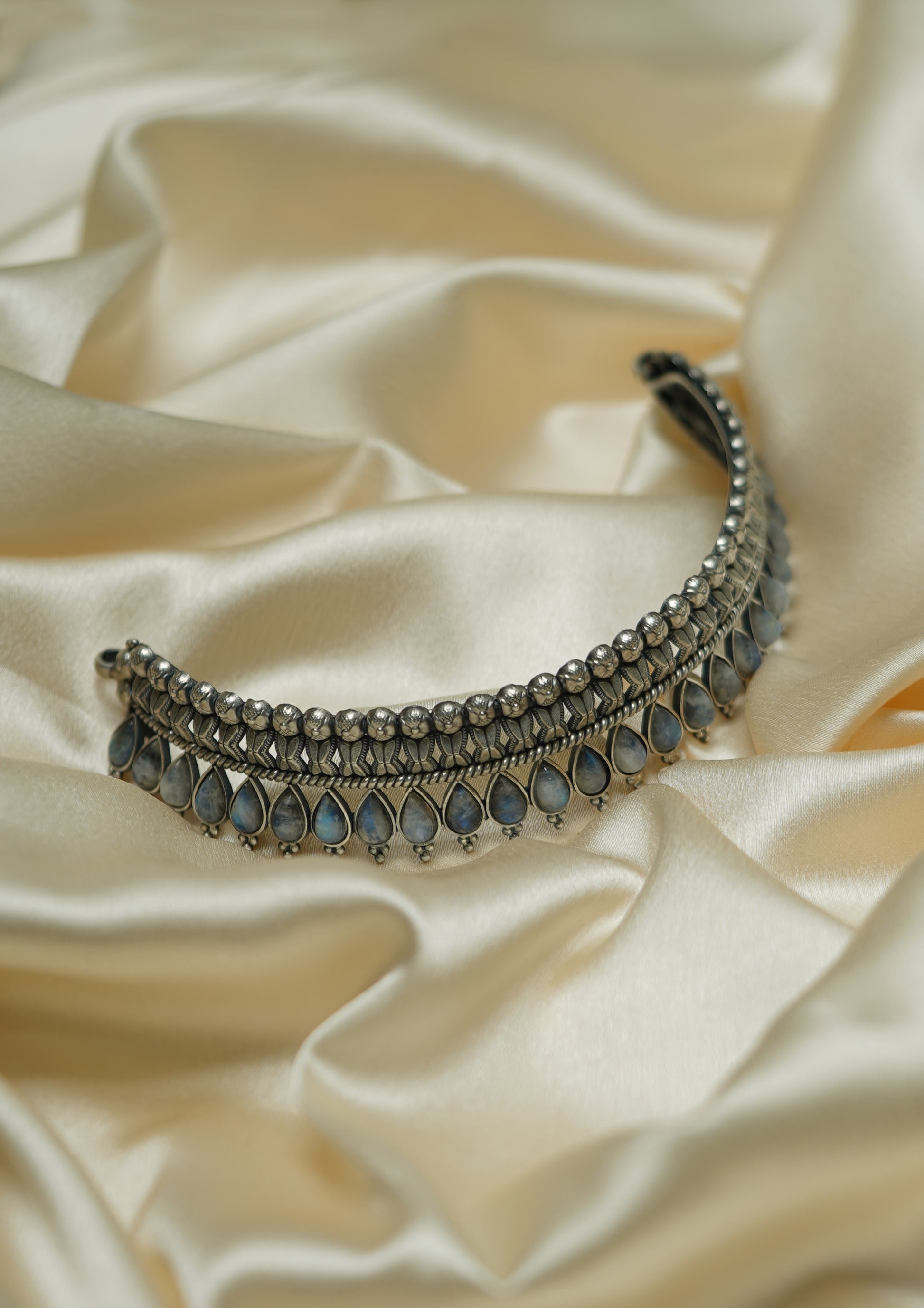 Pushpa Lasya Nakashi Oxidized Silver Finish Choker