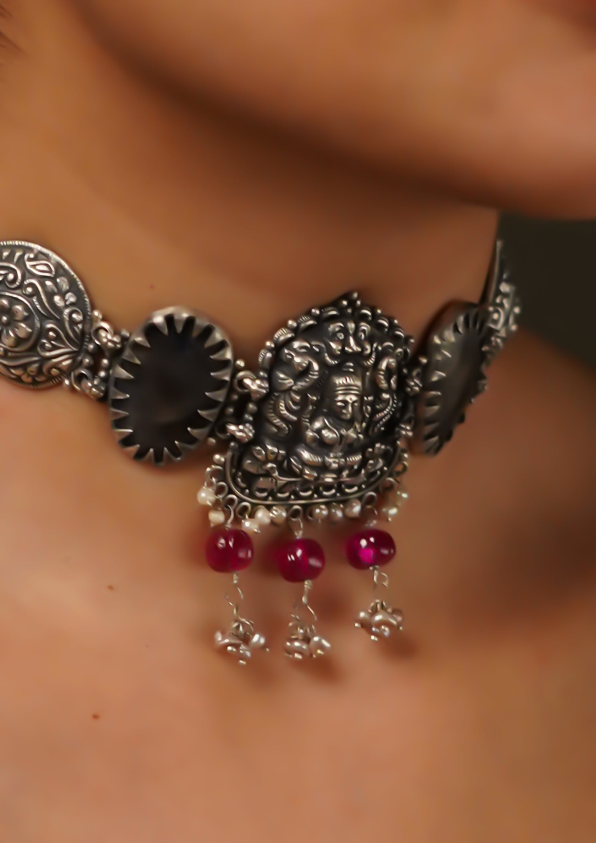 Vimala Lasya Limited Edition Oxidized Silver Finish Choker