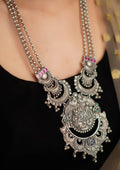 Nitya Divya Nakashi Oxidized Silver Finish Haar