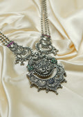 Nitya Divya Nakashi Oxidized Silver Finish Haar