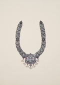 Sundara Meghamala Nakashi Oxidized Silver Finish Haar