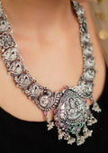 Sundara Meghamala Nakashi Oxidized Silver Finish Haar