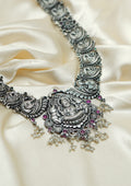 Sundara Meghamala Nakashi Oxidized Silver Finish Haar