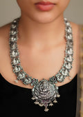 Chandrika Varada Nakashi Oxidized Silver Finish Haar