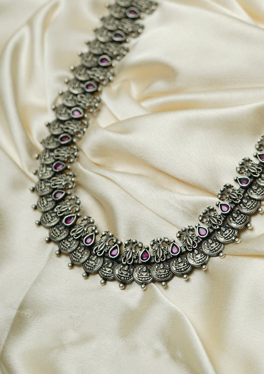 Vasudha Vrinda Nakashi Oxidized Silver Finish Haar