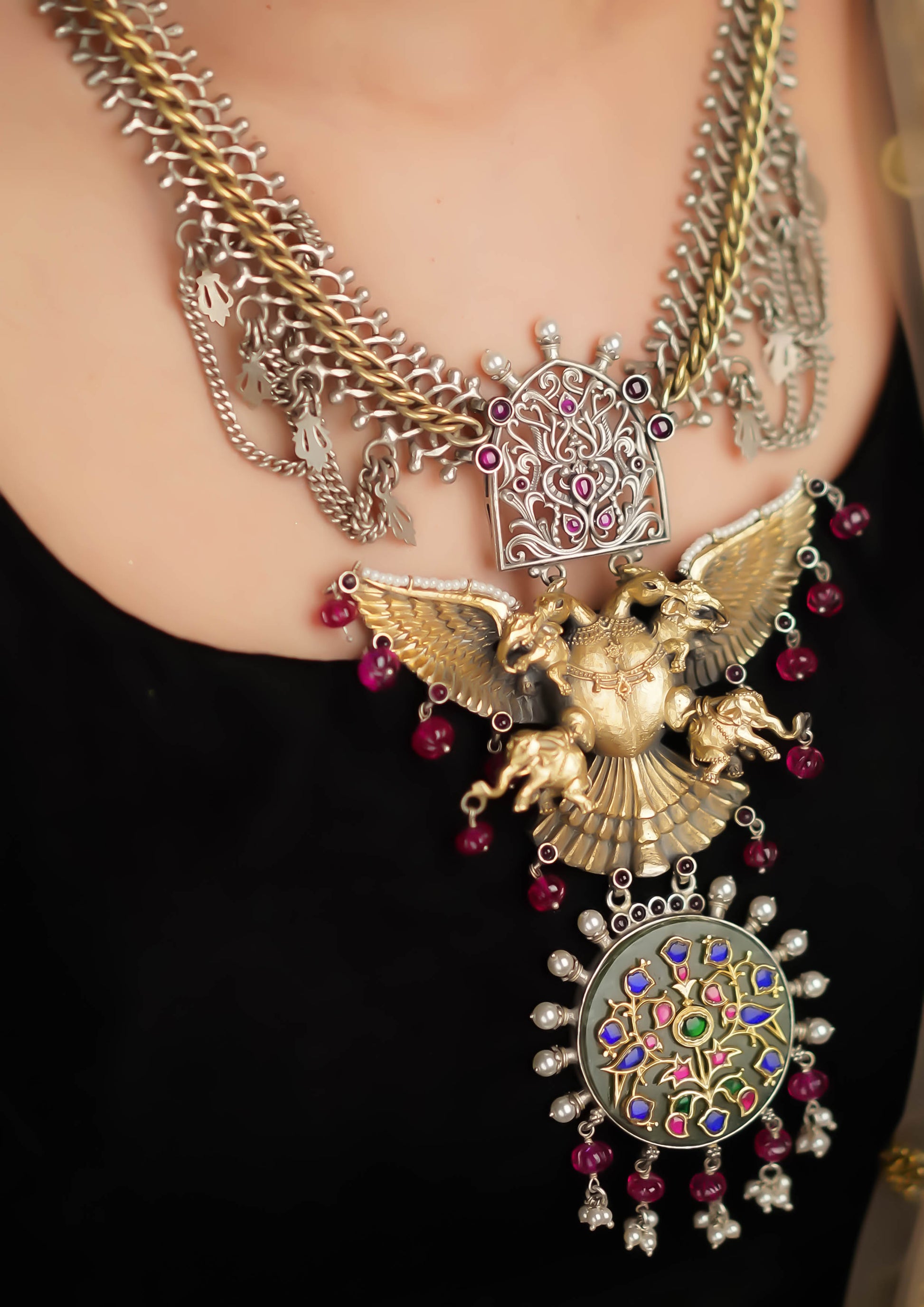 Pushpa Nupura Limited Edition Oxidized Silver Finish Haar