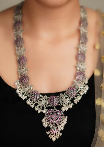 Chitra Vilasa Premium Oxidized Silver Finish Haar