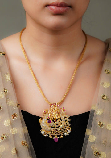 Shraddha Mangal Premium Gold Finish Medium Pendant