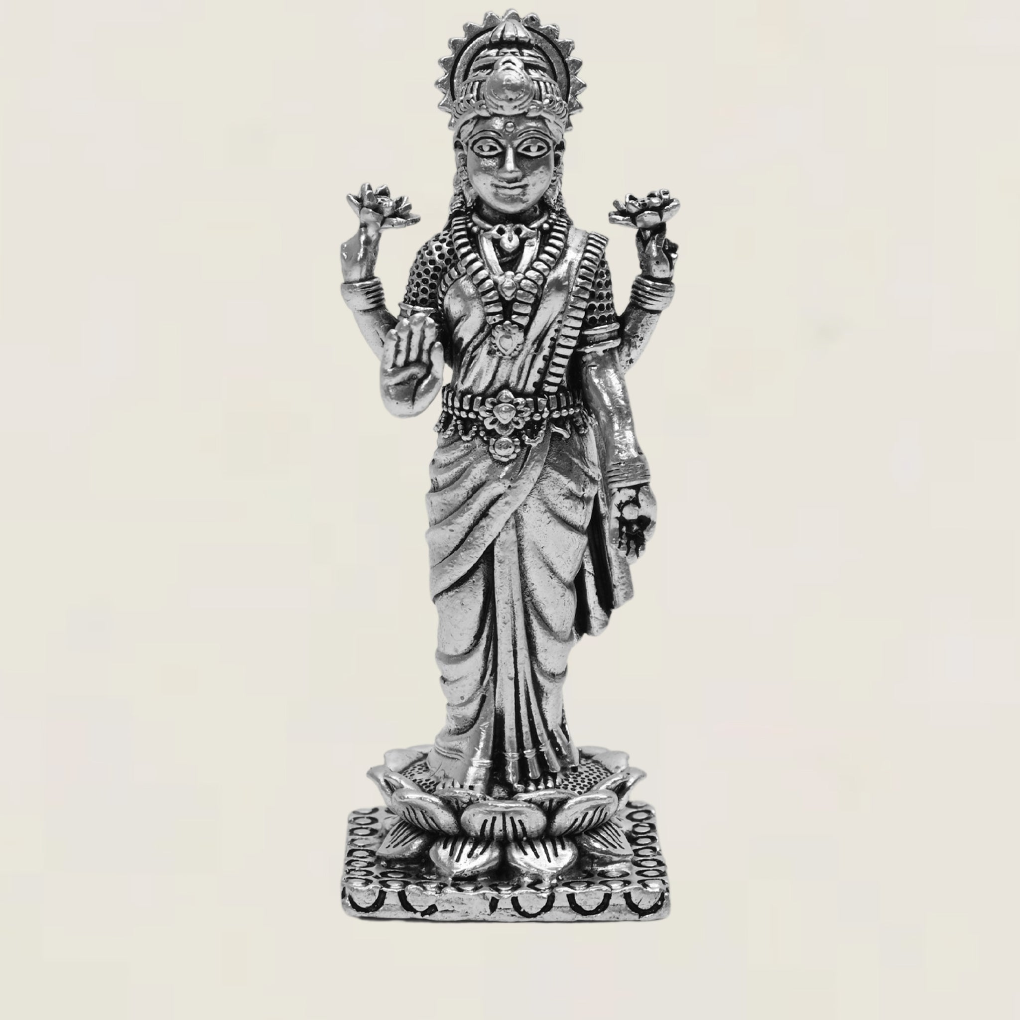 Standing Laxmi - Pure 925 Silver Idol