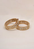 Nava Ratna Polki Gold Finish Bangle Pair