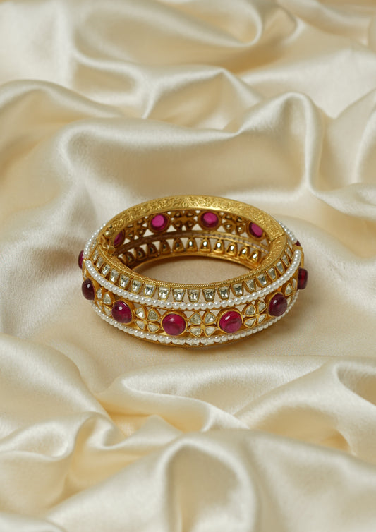 Varsha Kantha Polki Gold Finish Single Kada