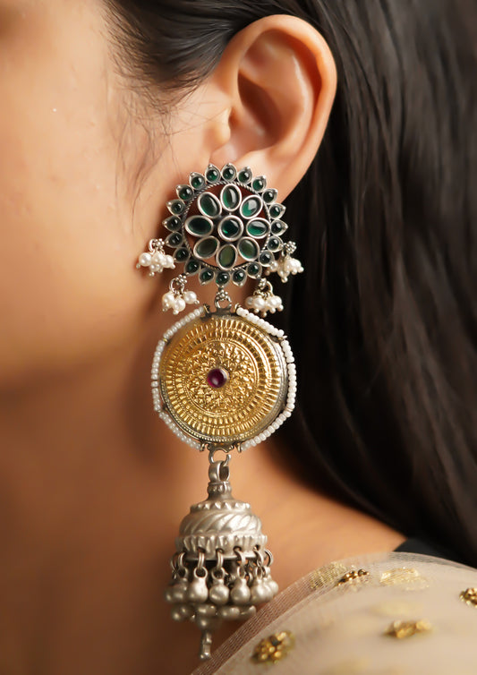 Divya Jhankar Limited Edition Dual Tone Finish Jhumki