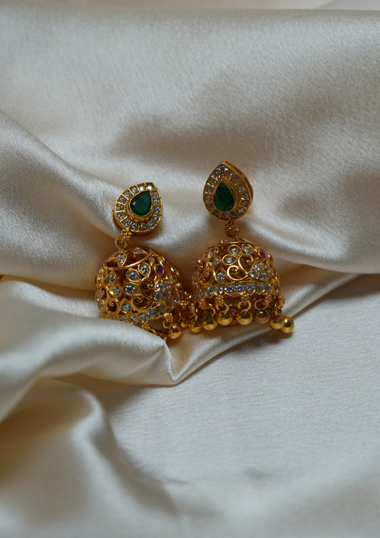 Svara Mudita Premium Gold Finish Jhumki