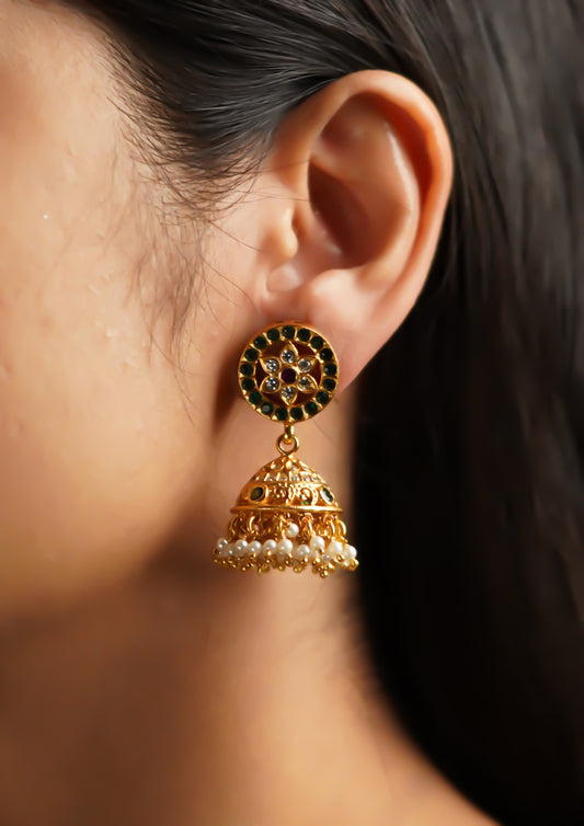 Shloka Kanti Premium Gold Finish Jhumki