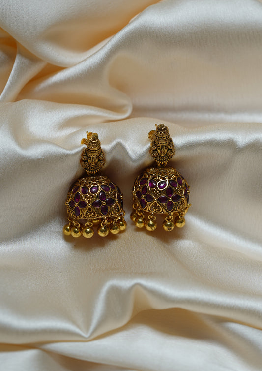 Madhura Saundarya Premium Gold Finish Jhumki