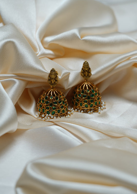 Rasa Ratna Premium Gold Finish Jhumki