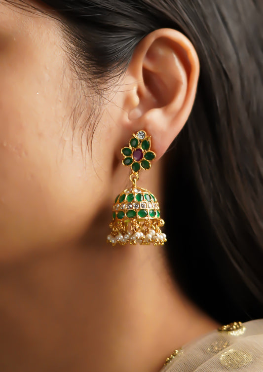 Nandita Saundarya Premium Gold Finish Jhumki