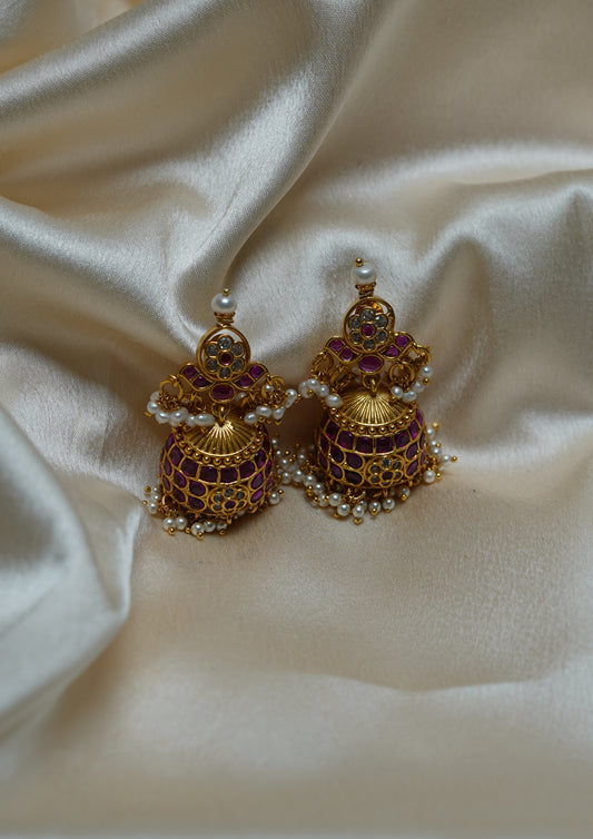 Chandra Nupura Premium Gold Finish Jhumki