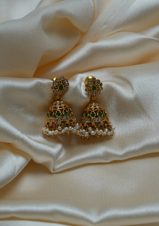 Hamsa Chandrika Premium Gold Finish Jhumki
