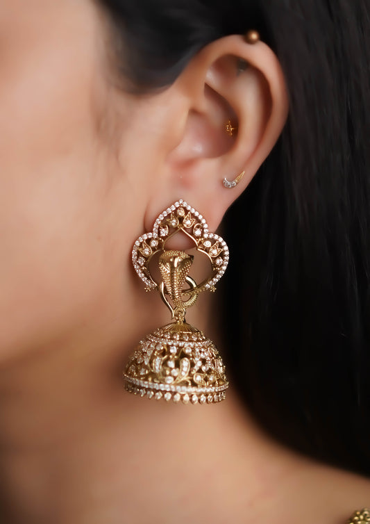 Mahima Manjari Victorian Golden Hue Finish Jhumka